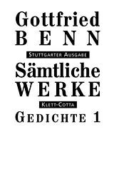 Fester Einband Sämtliche Werke - Stuttgarter Ausgabe. Bd. 1 - Gedichte 1 (Sämtliche Werke - Stuttgarter Ausgabe, Bd. 1) von Gottfried Benn