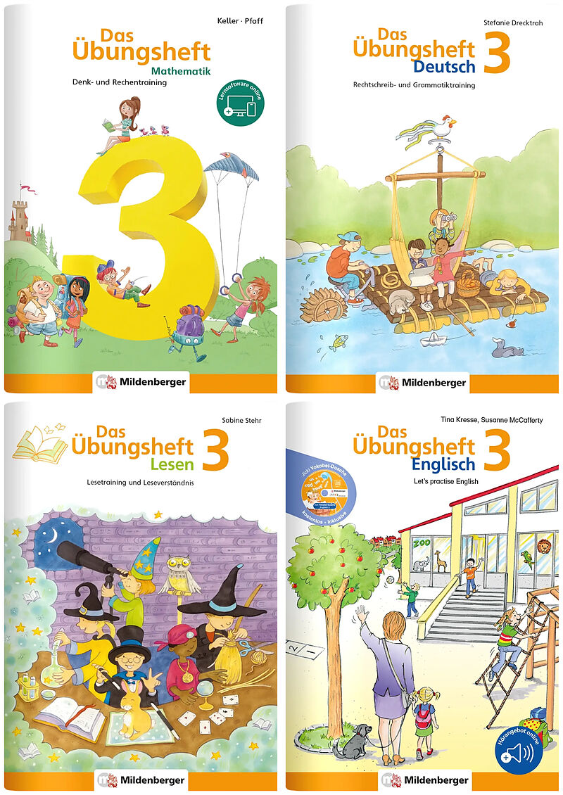 Sicher ins 4. Schuljahr  Paket: Rechnen  Schreiben  Lesen  Grammatik  Englisch · Klasse 3