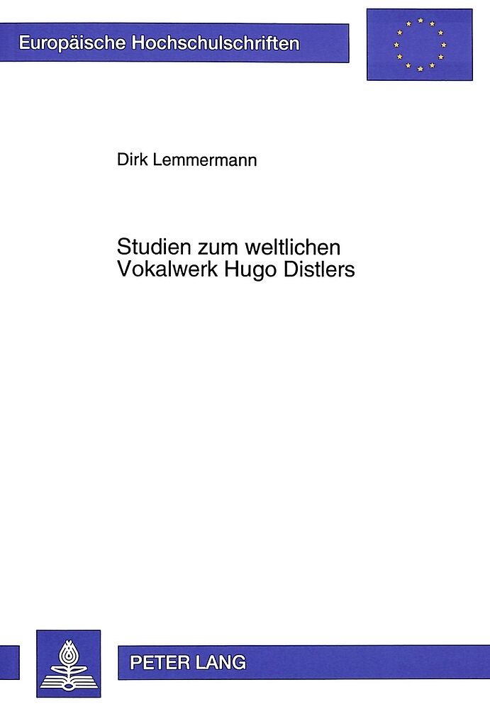 Studien zum weltlichen Vokalwerk Hugo Distlers