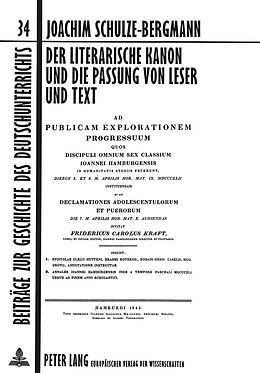 Kartonierter Einband Der literarische Kanon und die Passung von Leser und Text von Joachim Schulze-Bergmann