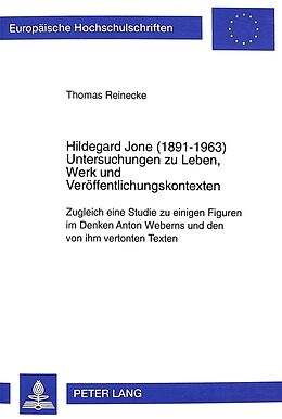 Kartonierter Einband Hildegard Jone (1891-1963) von Thomas Reinecke