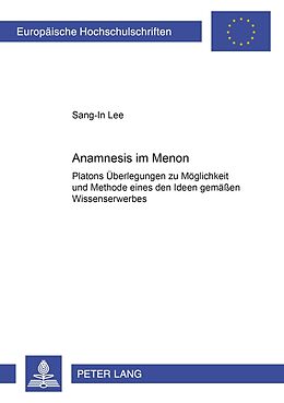Kartonierter Einband Anamnesis im «Menon» von Sang-In Lee