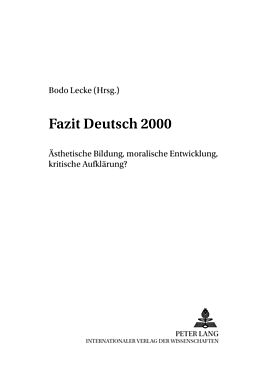 Kartonierter Einband Fazit Deutsch 2000 von 