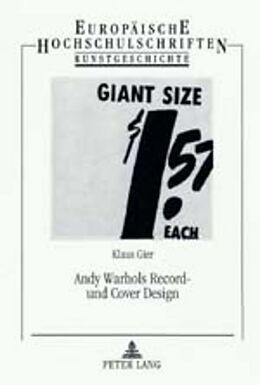 Kartonierter Einband Andy Warhols Record- und Cover Design von Klaus Gier