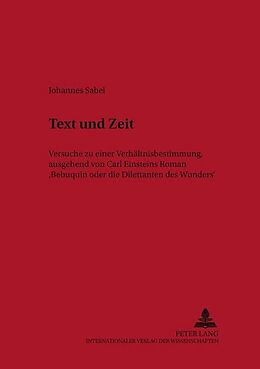 Kartonierter Einband Text und Zeit von Johannes Sabel
