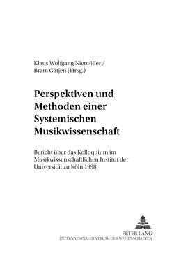 Fester Einband Perspektiven und Methoden einer Systemischen Musikwissenschaft von 