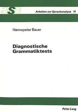 Kartonierter Einband Diagnostische Grammatiktests von Hannspeter Bauer