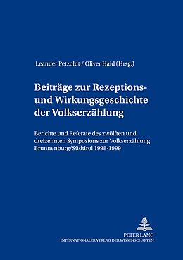 Kartonierter Einband Beiträge zur Rezeptions- und Wirkungsgeschichte der Volkserzählung von 
