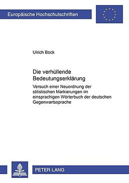 Kartonierter Einband Die «verhüllende» Bedeutungserklärung von Ulrich Bock