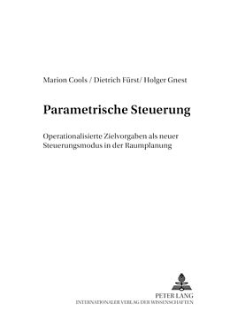 Kartonierter Einband Parametrische Steuerung von Marion Cools, Dietrich Fürst, Holger Gnest