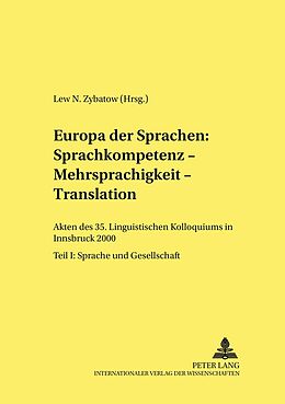 Kartonierter Einband Europa der Sprachen: Sprachkompetenz  Mehrsprachigkeit  Translation von 