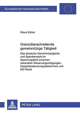 Kartonierter Einband Grenzüberschreitende gemeinnützige Tätigkeit von Klaus Eicker