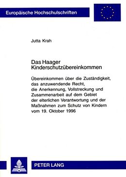 Kartonierter Einband Das Haager Kinderschutzübereinkommen von Jutta Krah
