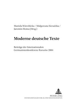 Kartonierter Einband Moderne deutsche Texte von 
