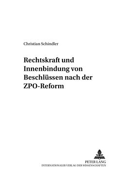 Kartonierter Einband Rechtskraft und Innenbindung von Beschlüssen nach der ZPO-Reform von Christian Schindler