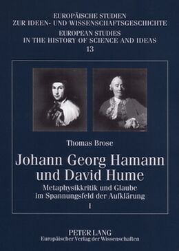 Kartonierter Einband Johann Georg Hamann und David Hume von Thomas Brose