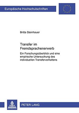 Kartonierter Einband Transfer im Fremdspracherwerb von Britta Steinhauer