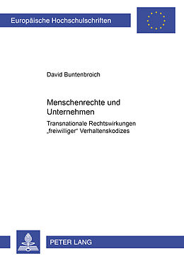 Kartonierter Einband Menschenrechte und Unternehmen von David Buntenbroich