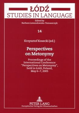 Couverture cartonnée Perspectives on Metonymy de 