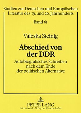 Kartonierter Einband Abschied von der DDR von Valeska Steinig