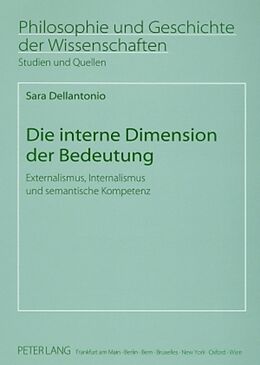Kartonierter Einband Die interne Dimension der Bedeutung von Sara Dellantonio