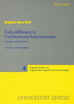 Kartonierter Einband Kulturdifferenz in Fachtextsortenkonventionen von Brigitte Horn-Helf
