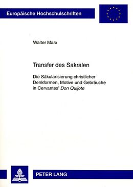 Kartonierter Einband Transfer des Sakralen von Walter Marx