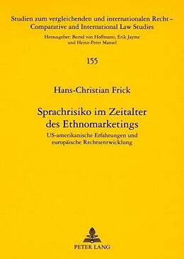 Kartonierter Einband Sprachrisiko im Zeitalter des Ethnomarketings von Hans-Christian Frick