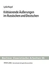 Fester Einband Kritisierende Äußerungen im Russischen und Deutschen von Lydia Nagel