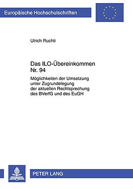 Kartonierter Einband Das ILO-Übereinkommen Nr. 94 von Ulrich Ruchti