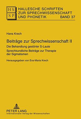 Fester Einband Beiträge zur Sprechwissenschaft II von Eva-Maria Krech