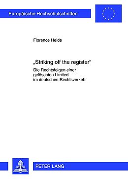 Kartonierter Einband «Striking off the register» von Florence Borchelt