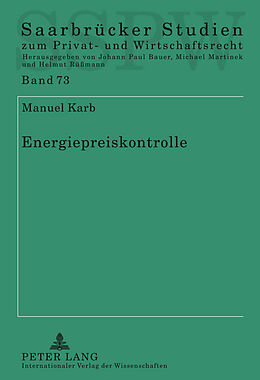 Fester Einband Energiepreiskontrolle von Manuel Karb
