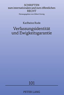 Fester Einband Verfassungsidentität und Ewigkeitsgarantie von Karlheinz Rode