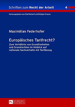 Fester Einband Europäisches Tarifrecht? von Maximilian Federhofer