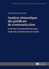Fester Einband Analyse sémantique des prédicats de communication von Izabela Pozierak-Trybisz