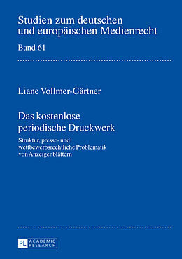 Fester Einband Das kostenlose periodische Druckwerk von Liane Vollmer-Gärtner