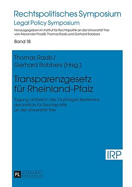 Fester Einband Transparenzgesetz für Rheinland-Pfalz von 