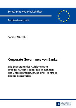 Kartonierter Einband Corporate Governance von Banken von Sabine Albrecht
