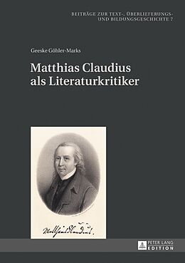 E-Book (epub) Matthias Claudius als Literaturkritiker von Geeske Göhler-Marks
