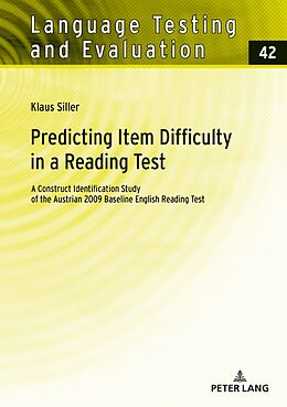 Fester Einband Predicting Item Difficulty in a Reading Test von Klaus Siller