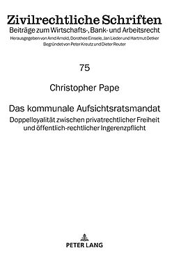 Fester Einband Das kommunale Aufsichtsratsmandat von Christopher Pape