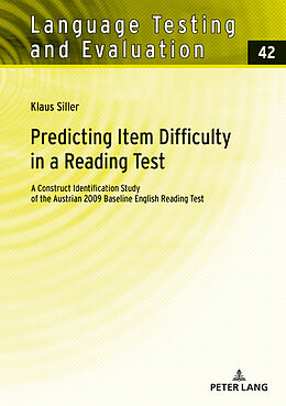E-Book (epub) Predicting Item Difficulty in a Reading Test von Siller Klaus Siller