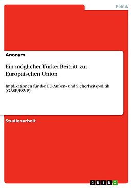 E-Book (pdf) Ein möglicher Türkei-Beitritt zur Europäischen Union von Sebastian Hübers