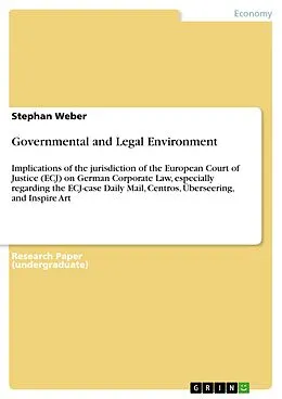 E-Book (epub) Governmental and Legal Environment von Stephan Weber