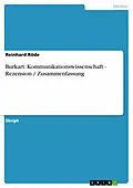 E-Book (pdf) Burkart: Kommunikationswissenschaft - Rezension / Zusammenfassung von Reinhard Röde
