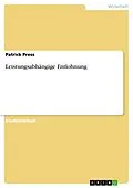 E-Book (pdf) Leistungsabhängige Entlohnung von Patrick Press