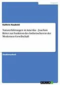 E-Book (epub) Naturerfahrungen in Amerika - Joachim Ritter zur Funktion des Ästhetischen in der Modernen Gesellschaft von Kathrin Haubold