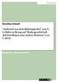 E-Book (epub) "Ausbruch aus dem Bildungskeller" von G. G. Hiller in Bezug auf "Risikogesellschaft. Auf dem Weg in eine andere Moderne" von U. Beck von Dorothee Schnell