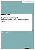 E-Book (pdf) Kognitionspsychologische Lernstrategieansätze nach Weinstein und Mayer von Beatrice Floca